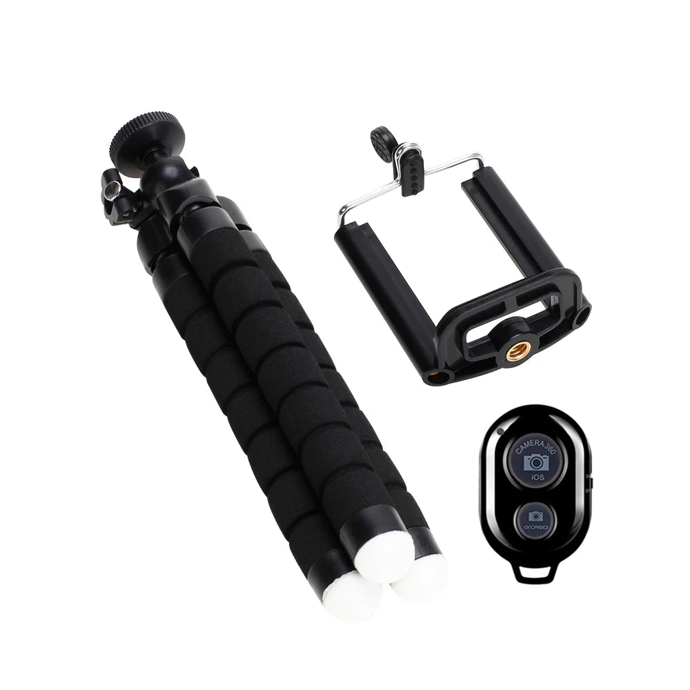 Flexible Octopus Mini Tripod with Bluetooth Remote for Smartphones