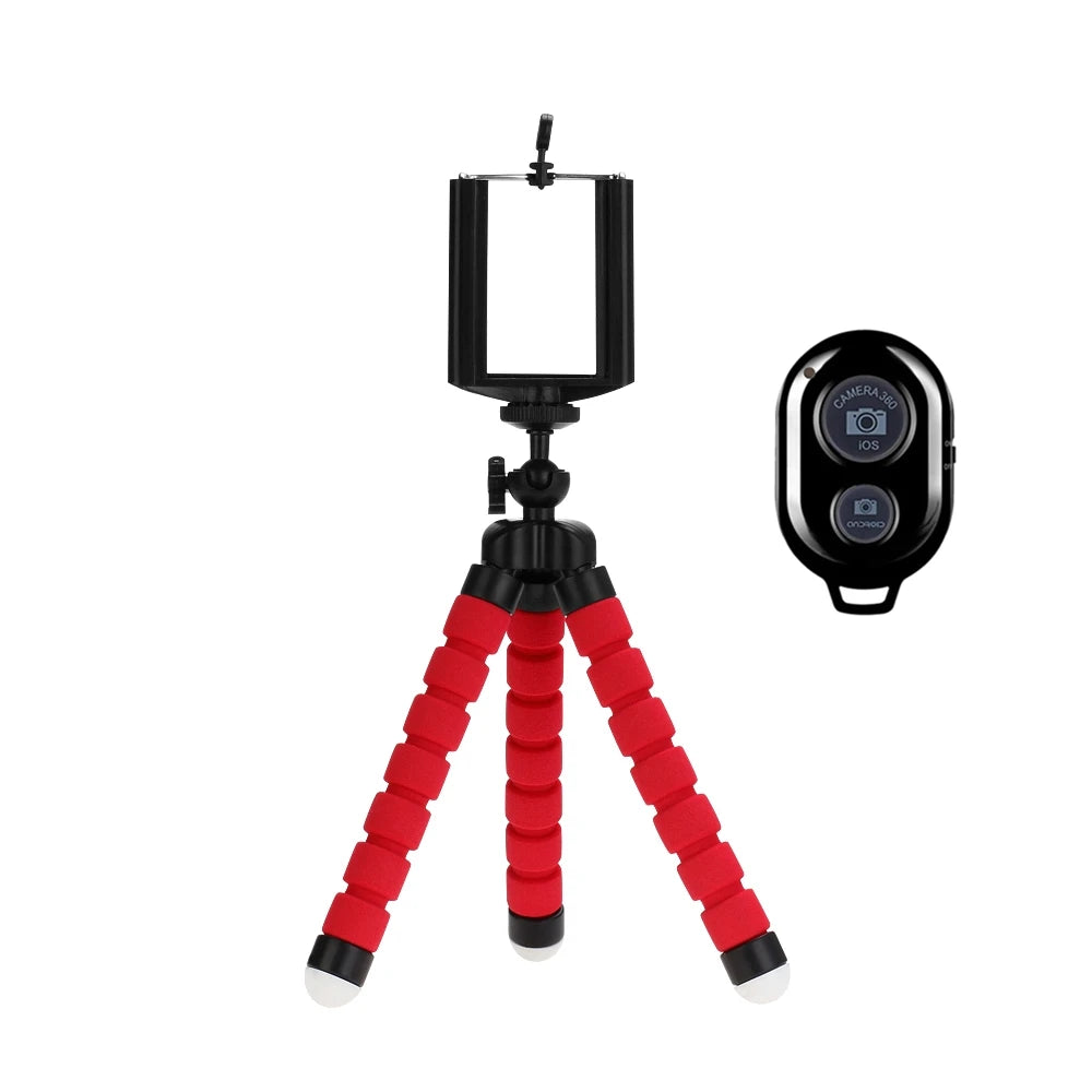 Flexible Octopus Mini Tripod with Bluetooth Remote for Smartphones