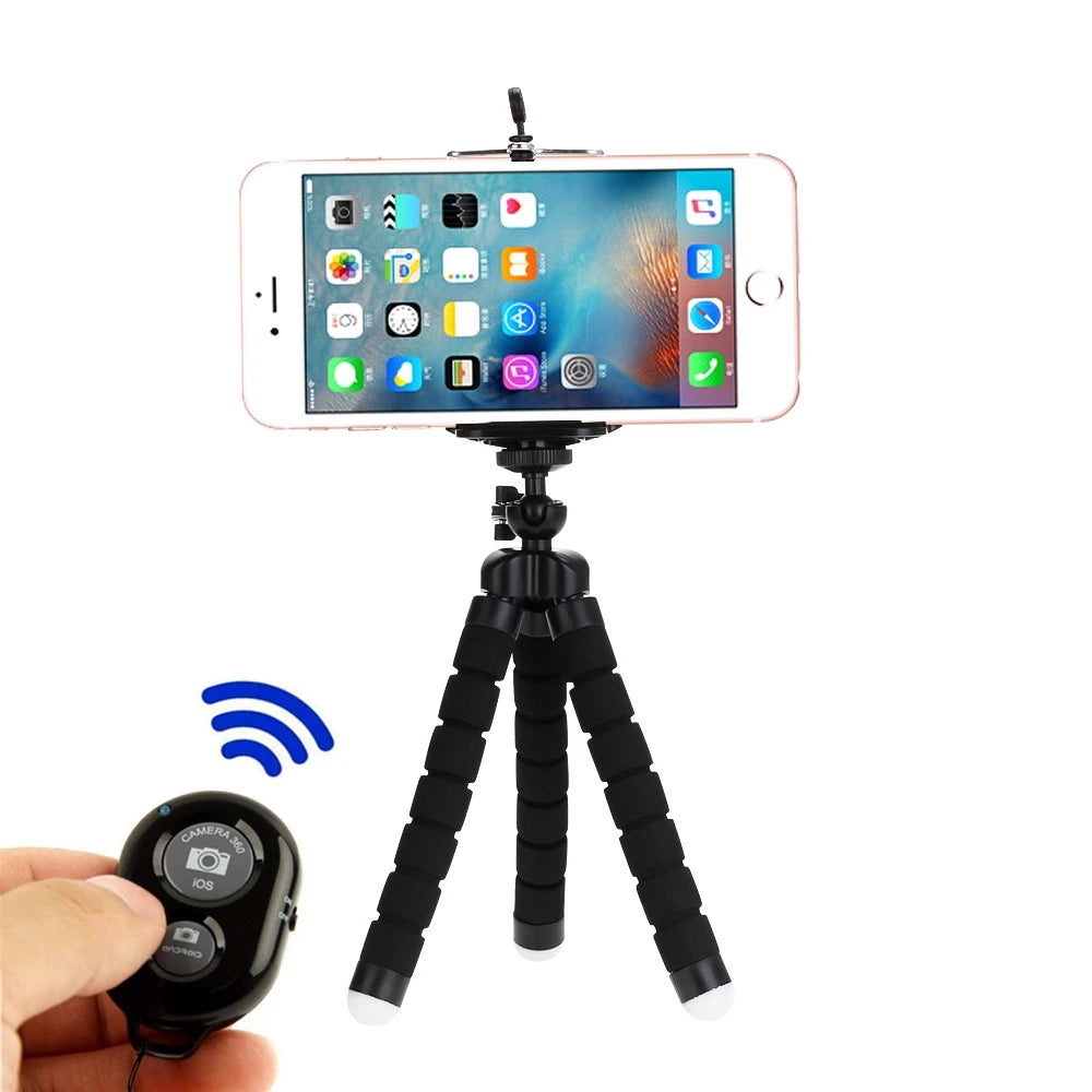 Flexible Octopus Mini Tripod with Bluetooth Remote for Smartphones
