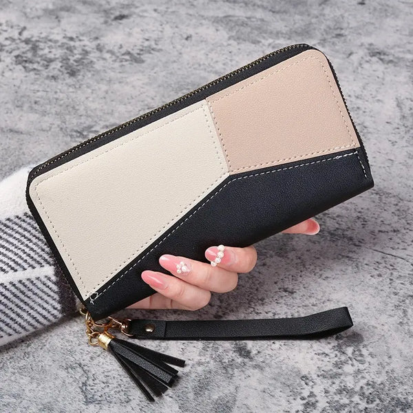 Fashion Zipper Wallet – Women's Long PU Leather Purse