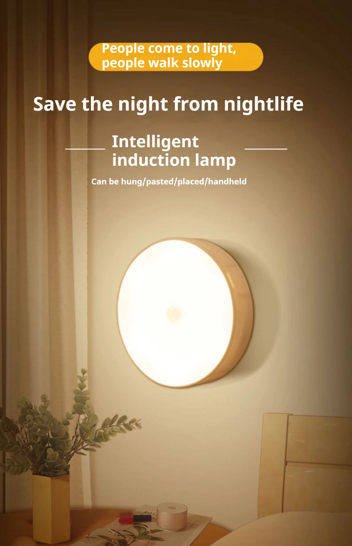 Wireless Motion Sensor Night Light | LED Lamp for Bedroom, Staircase & Closet