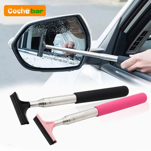 Telescopic Car Rearview Mirror Wiper & Window Cleaner – Extendable Handle, Universal Fit