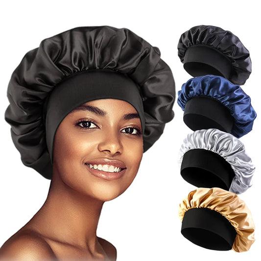 Satin Sleep Bonnet | Wide-Brim Night Cap for Hair Care & Frizz Protection — Unisex