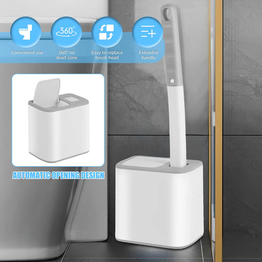 Disposable Toilet Brush with Replacement Heads – Hygienic 360° Bathroom Cleaning Kit