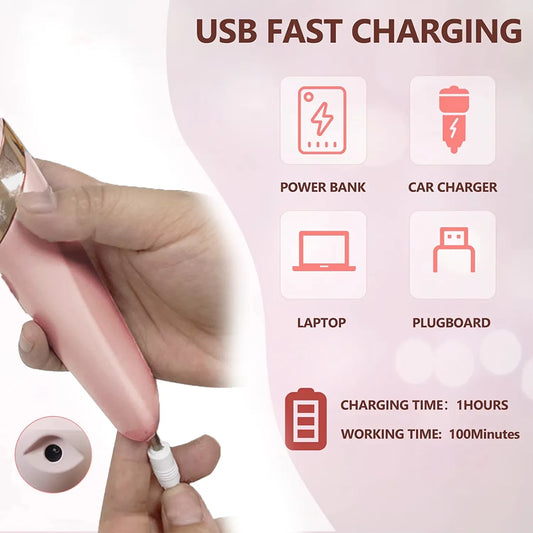 Electric Foot File & Callus Remover – USB Rechargeable Pedicure Device