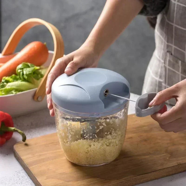 Manual Garlic Press & Vegetable Chopper – Stainless Steel Kitchen Tool