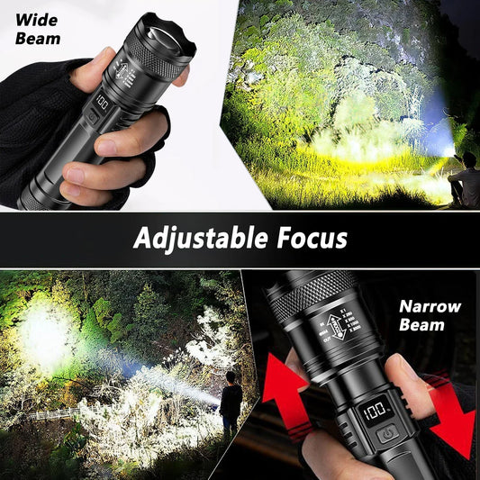 2000LM P50 LED Tactical Flashlight | Zoomable, Rechargeable & IP67 Waterproof