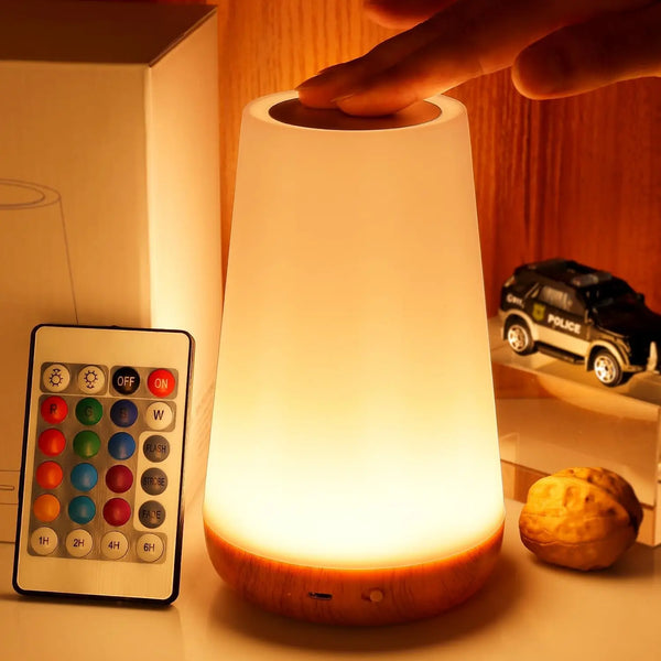RGB Colour Changing Night Light - Remote & Touch, USB Rechargeable