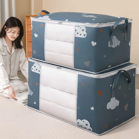 Large Capacity Storage Bag Organizer – Foldable with Reinforced Handle & Sturdy Zipper