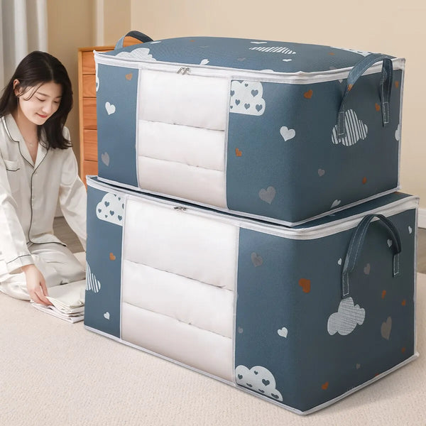 Large Capacity Storage Bag Organizer – Foldable with Reinforced Handle & Sturdy Zipper