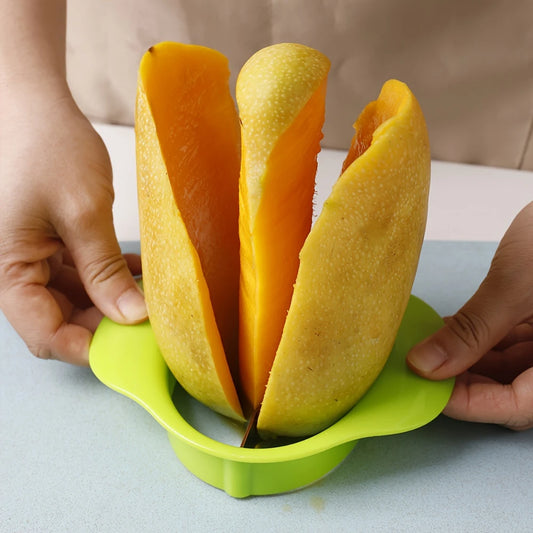 Mango Slicer - Easy Peel & Core Remover, Durable Plastic Fruit Cutter with Non-Slip Grip, Color Options