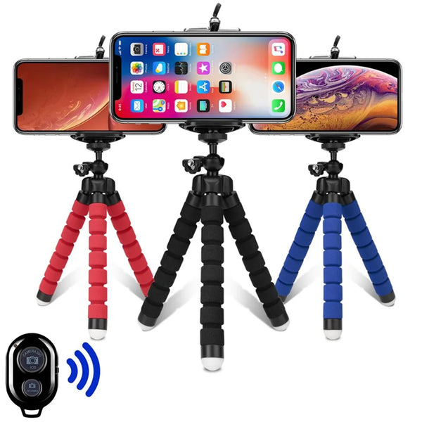 Flexible Octopus Mini Tripod with Bluetooth Remote for Smartphones